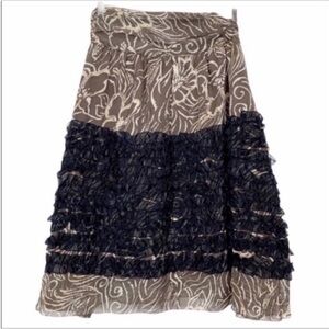 JACQUELINE QUINN silk ruffle skirt NEW